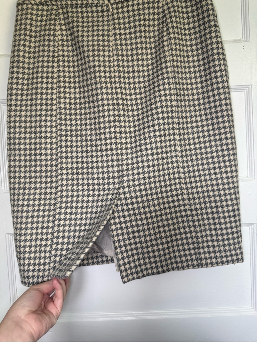 Joe Fresh Tweed Houndstooth Wool-Blend Pencil Skirt Dark Academia Minimalist 8 - Picture 7 of 10